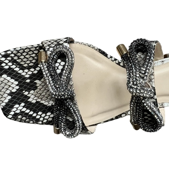 Anthroplogie Maeve Glitter Bow Snakeskin Sandals Gray NWOT Size 8 - Picture 12 of 12